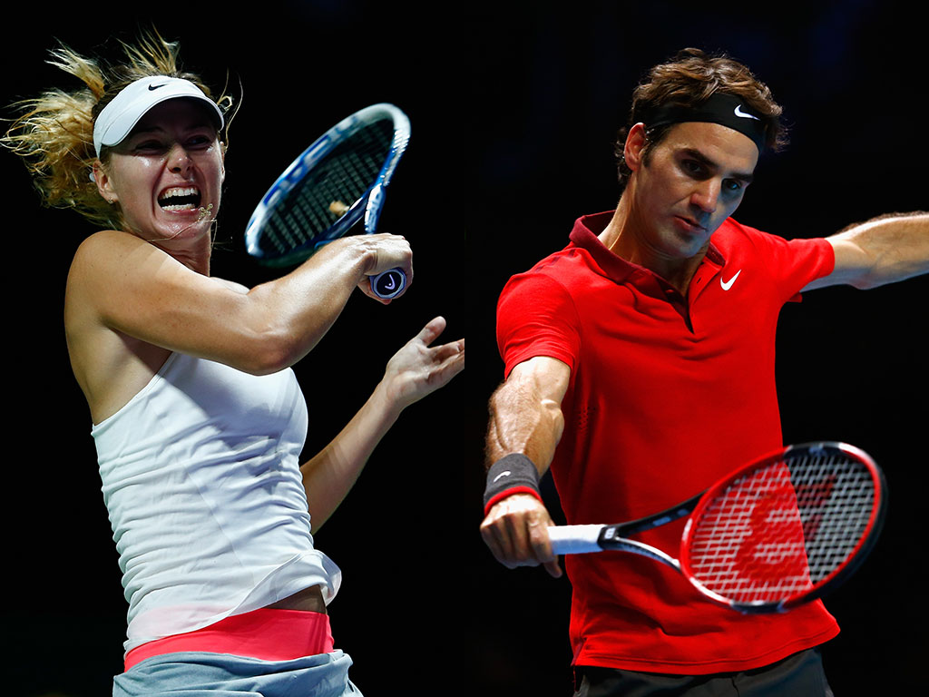 Maria Sharapova (L) and Roger Federer; Getty Images