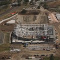 The stadium takes shape.