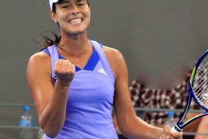 TENNIS - BRISBANE INTERNATIONAL - 7th January 2009. An elated ANA IVANOVIC after beating ANASTASIA  in the 1/4 finals of the womans main draw at the 2010 Brisbane International from Pat Rafter ARENA. . PHOTO SCOTT POWICK