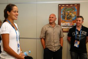 Ana Ivanovic visiting the corporate suites at Pat Rafter Arena 