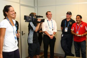 Ana Ivanovic delighting media and guests present at the corporate suites