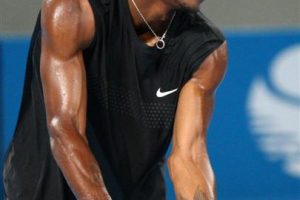 Gael Monfils, who said to be a bit sore after pre-season