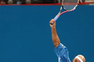 James Blake moments before imapcting the ball