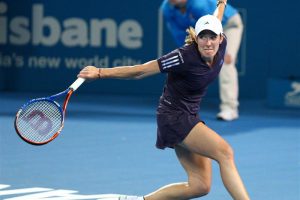 Rapidly re-gaining sharpness, Justine Henin in her second victory since her comeback