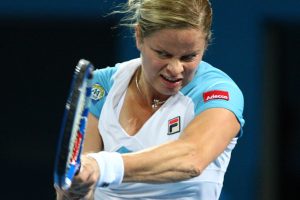 TENNIS - Brisbane International 2010 - Action from the the women's final between Kim Clijsters (BEL) and Justine Henin (BEL).  Pat Rafter Arena - Brisbane Tennis Centre, January 09, 2010.  Photo: Warren Keir (SMP Images).  Copyright - SMP Images / Tennis Australia 2010...Conditions of Use - this image is intended for editorial use only (print or electronic). Any further use requires additional clearance.