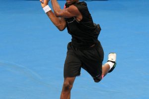 TENNIS - BRISBANE INTERNATIONAL - QUEENSLAND - AUSTRALIA , 9th January 2010 . Action from the Mens main draw semi final between RADEK STEPANEK ( CZE ) and GAEL MONFILS ( FRA ) at the Brisbane Internationa on Pat Rafter Arena.. PHOTO SCOTT POWICK - SMP IMAGES STAFF