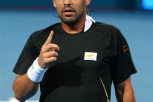 Marcos Baghdatis of Cyprus asking for one game, and that's just about all he got in the end