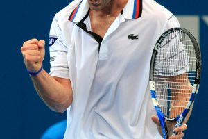 TENNIS - BRISBANE INTERNATIONAL - QUEENSLAND - AUSTRALIA , 9th January 2010 . Action from the Mens main draw semi final between ANDY RODDICK (USA) and TOMAS BERDYCH (CZE) at the Brisbane Internationa on Pat Rafter Arena.. PHOTO SCOTT POWICK - SMP IMAGES STAFF