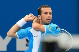 TENNIS - BRISBANE INTERNATIONAL - QUEENSLAND - AUSTRALIA , 9th January 2010 . Action from the Mens main draw semi final between RADEK STEPANEK ( CZE ) and GAEL MONFILS ( FRA ) at the Brisbane Internationa on Pat Rafter Arena.. PHOTO SCOTT POWICK - SMP IMAGES STAFF
