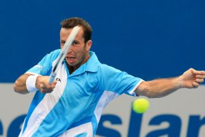 TENNIS - BRISBANE INTERNATIONAL - QUEENSLAND - AUSTRALIA , 9th January 2010 . Action from the Mens main draw semi final between RADEK STEPANEK ( CZE ) and GAEL MONFILS ( FRA ) at the Brisbane Internationa on Pat Rafter Arena.. PHOTO SCOTT POWICK - SMP IMAGES STAFF