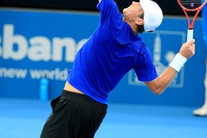 TENNIS - BRISBANE INTERNATIONAL - QUEENSLAND - AUSTRALIA , 9th January 2010 . Action from the Mens main draw semi final between ANDY RODDICK (USA) and TOMAS BERDYCH (CZE) at the Brisbane Internationa on Pat Rafter Arena.. PHOTO SCOTT POWICK - SMP IMAGES STAFF