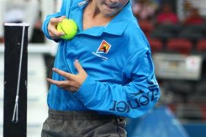 Full concentration for this ballboy