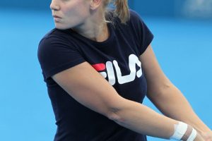Always focused: Jelena Dokic prepares for a backhand. SMP IMAGES
