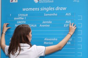 The Official Draw of the Womens Singles taking place.