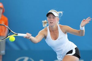 Australia's Tammi Patterson hits a forehand.