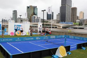 The set up for the Official Draw Ceremony at Southbank today.