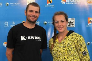 Mardy Fish and Anastasia Pavlyuchenkova at the Official Draw Ceremony.