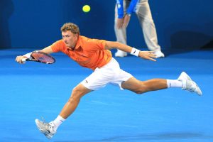 Eighth seed Denis Istomin leaped to win against Thiemo De Bakker in the first round of the tournament. 