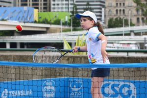 A young MLC hot shots shows her moves at the Official Draw Ceremony.