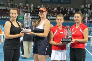 The finalists (l to r): Anastasia Pavlyuchenkova, Alisa Kleybanova, Alicja Rosolska and Klaudia Jans. SMP IMAGES