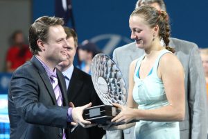 Petra Kvitova receiving the Winners trophy! 