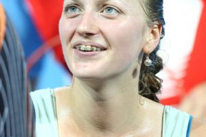 The victorious face of Petra Kvitova.