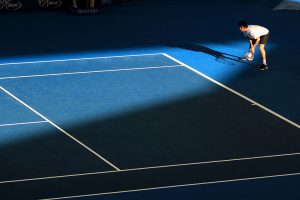 As the day drew to a close, shadows fell over Pat Rafter Arena.