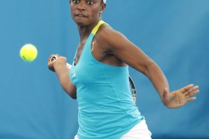 Sloane Stephens had her eye on the ball but fell short, losing to Yvonne Meusburger. SMP IMAGES