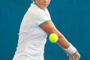 Queensland teenager Ash Barty gave her all in her loss to Vania King. SMP IMAGES