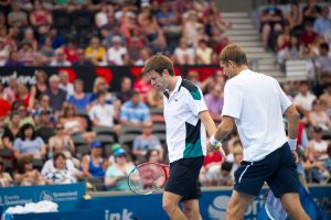 Daniel Nestor and Max Mirnyi, Brisbane, 2012. SMP IMAGES