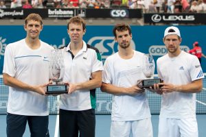 Left to right: Max Mirnyi, Daniel Nestor, Philipp Petzschner and Jurgen Melzer, Brisbane, 2012. SMP IMAGES