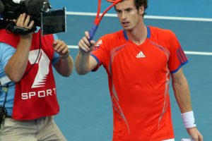 TENNIS - BRISBANE INTERNATIONAL 2012 - ANDY MURRAY (GBR) PICTURED AFTER WINNING THE MENS SINGLES TITLE AGAINST ALEXANDR DOLGOPOLOV (UKR) - Sunrday 8th January 2012 - Action Images from the 2012 Brisbane International - Queensland Tennis Centre, Tennyson. This image is for Editorial Use Only. Any further use or individual sale of the image must be cleared by application to the Manager Sports Media Publishing (SMP Images). PHOTO : CHARLES KNIGHT SMP IMAGES