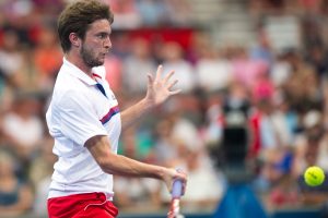 Gilles Simon in action during his win over James Duckworth. Simon will play Santiago Giraldo in the quarterfinals. SMP IMAGES