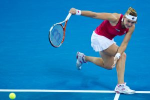 Anastasiya Yakimova tried every angle but she couldn't find a way past Australia's Sam Stosur. SMP IMAGES