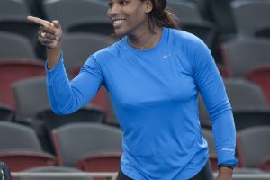 Serena Williams practice session at Pat Rafter Arena. SMP IMAGES