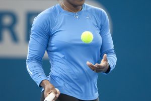 Serena Williams practice session at Pat Rafter Arena. SMP IMAGES