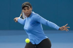 Serena Williams practice session at Pat Rafter Arena. SMP IMAGES