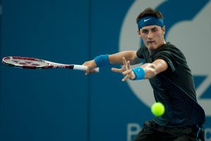 Bernard Tomic enjoyed his first ever win at the Brisbane International over Julien Benneteau. SMP IMAGES