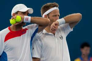 Horia Tecau and Robert Lindstedt, Brisbane, 2012. SMP IMAGES