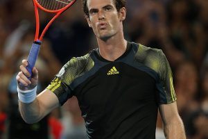 BRISBANE, AUSTRALIA - JANUARY 03:  Andy Murray of Great Britain celebrates winning his match against John Millman of Australia on during day five of the Brisbane International at Pat Rafter Arena on January 3, 2013 in Brisbane, Australia.  (Photo by Chris Hyde/Getty Images)