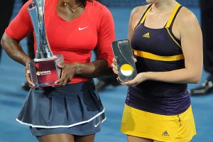 Serena Williams and Anastasia Pavlyuchenkova. Brisbane International. GETTY IMAGES