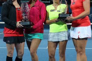 Sania Mirza, Bethanie Mattek-Sands, Anna-Lena Groenefeld and Kveta Peschke. Brisbane International. GETTY IMAGES