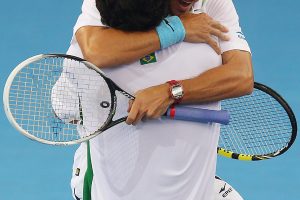 Marcelo Melo and Tommy Robredo. Brisbane International. GETTY IMAGES