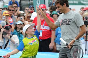 Suncorp Sunwise Kids Day, Roger Federer, Brisbane International, 2014. MATT ROBERTS
