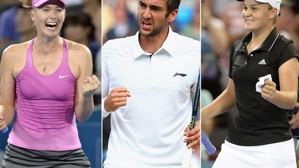 Maria Sharapova, Marin Cilic and Ashleigh Barty, 2013. GETTY IMAGES