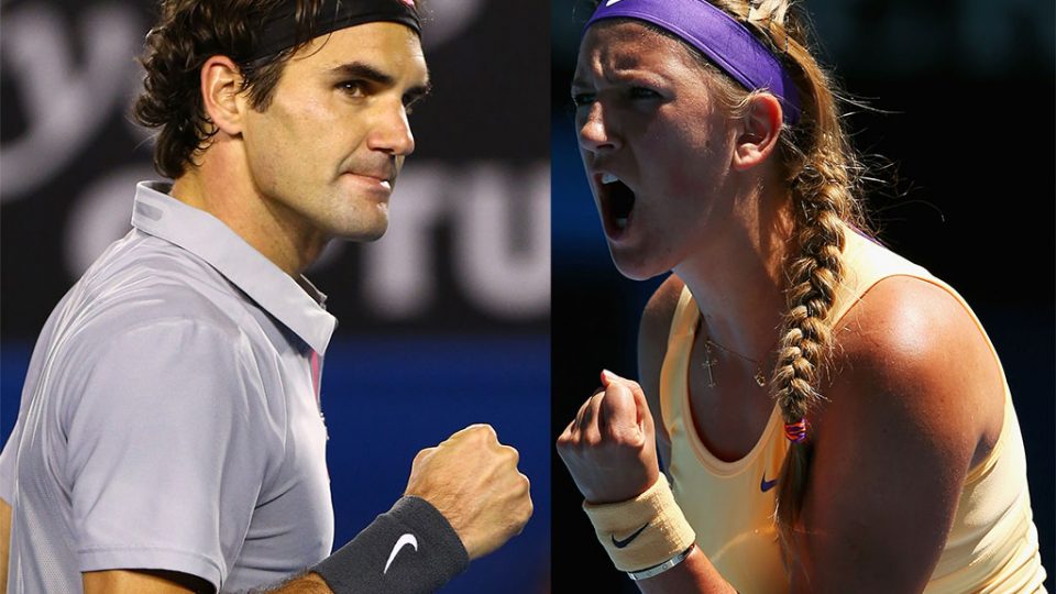 Roger Federer and Victoria Azarenka. GETTY IMAGES