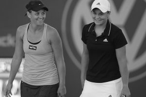 Casey Dellacqua and Ashleigh Barty, Brisbane International, 2014. GETTY IMAGES