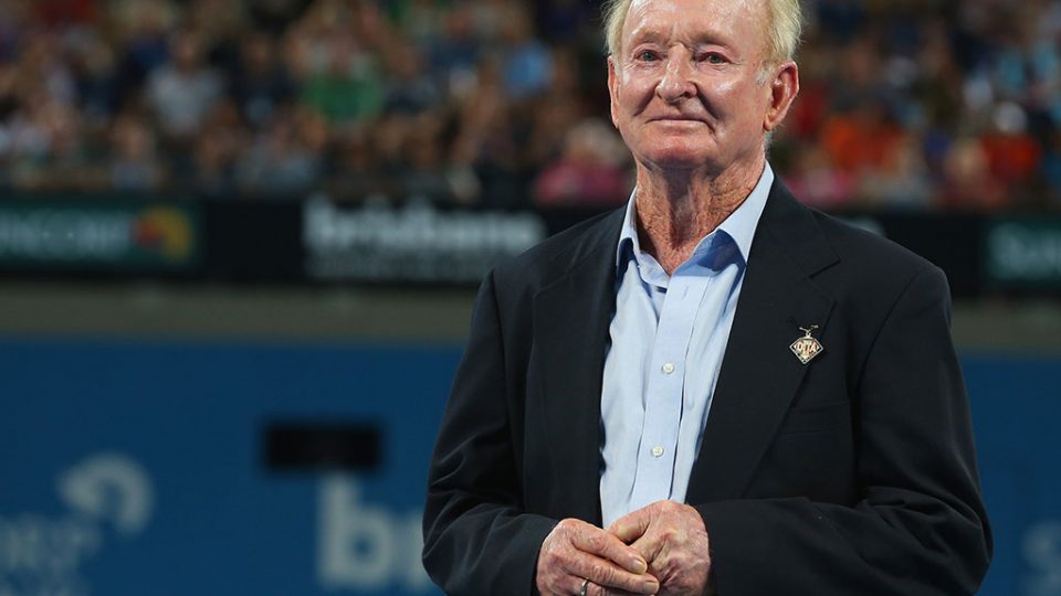 Rod Laver is awarded Life Membership of Tennis Queensland, Pat Rafter Arena, Brisbane, 2014. GETTY IMAGES
