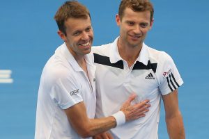 Daniel Nestor, Mariusz Fyrstenberg, Brisbane International, 2014. GETTY IMAGES