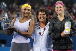 Serena Williams, Evonne Goolagong Cawley and Victoria AzarenkaBrisbane International, 2014. GETTY IMAGES